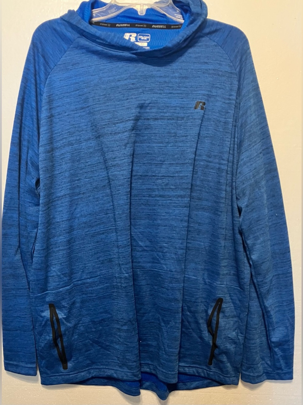 Russell Athletic Men's 2XL Blue Dri Power 360 Lightweight Hooded Pullover